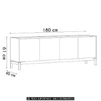 Rack TV 50 Polegadas 180cm 2 Portas 2 Gavetas Soleil Oak Cinza F07 - Mpozenato