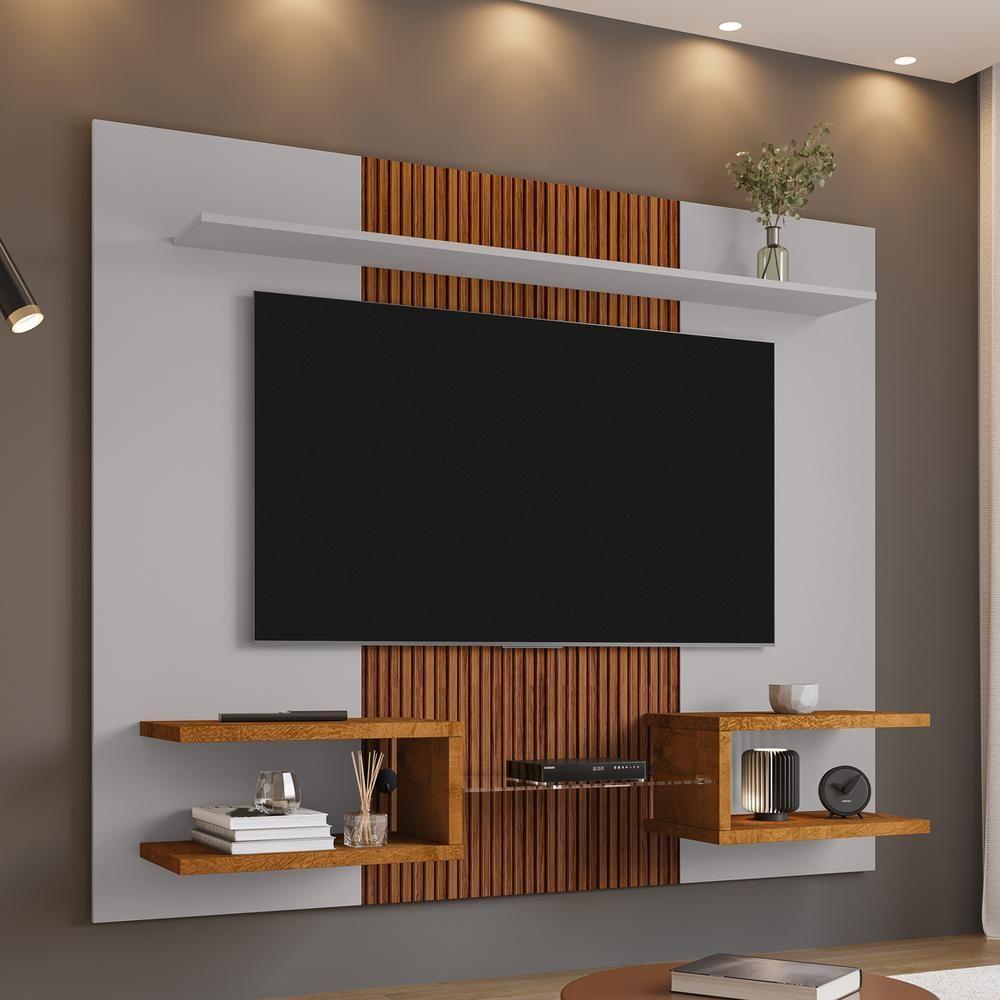 Painel Suspenso TV 55 Polegadas 163 Cm Atlas Bechara Off White Naturalle - 6