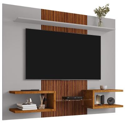 Painel Suspenso TV 55 Polegadas 163 Cm Atlas Bechara Off White Naturalle