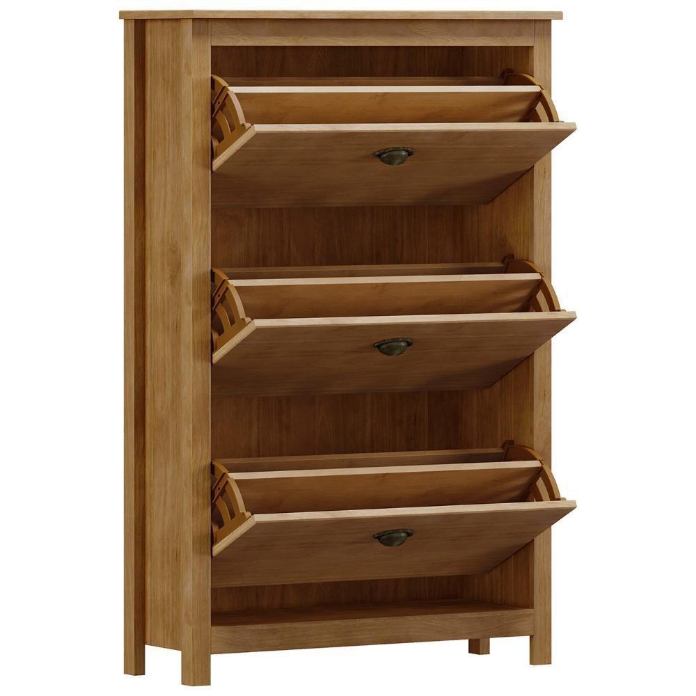 Sapateira De Madeira 80cm 3 Portas Lázio Freijó F07 - Mpozenato - 5