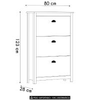 Sapateira De Madeira 80cm 3 Portas Lázio Freijó F07 - Mpozenato