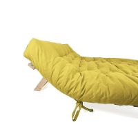 Sofa Cama Futon Oriental King Amarelo Acquablock Madeira Maciça Pinus Natural Sem Pintura