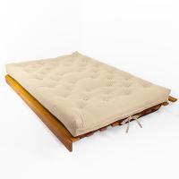 Sofá Cama Futon L Sarja Impermeável Bege Em Madeira Nobre Maciça - 2