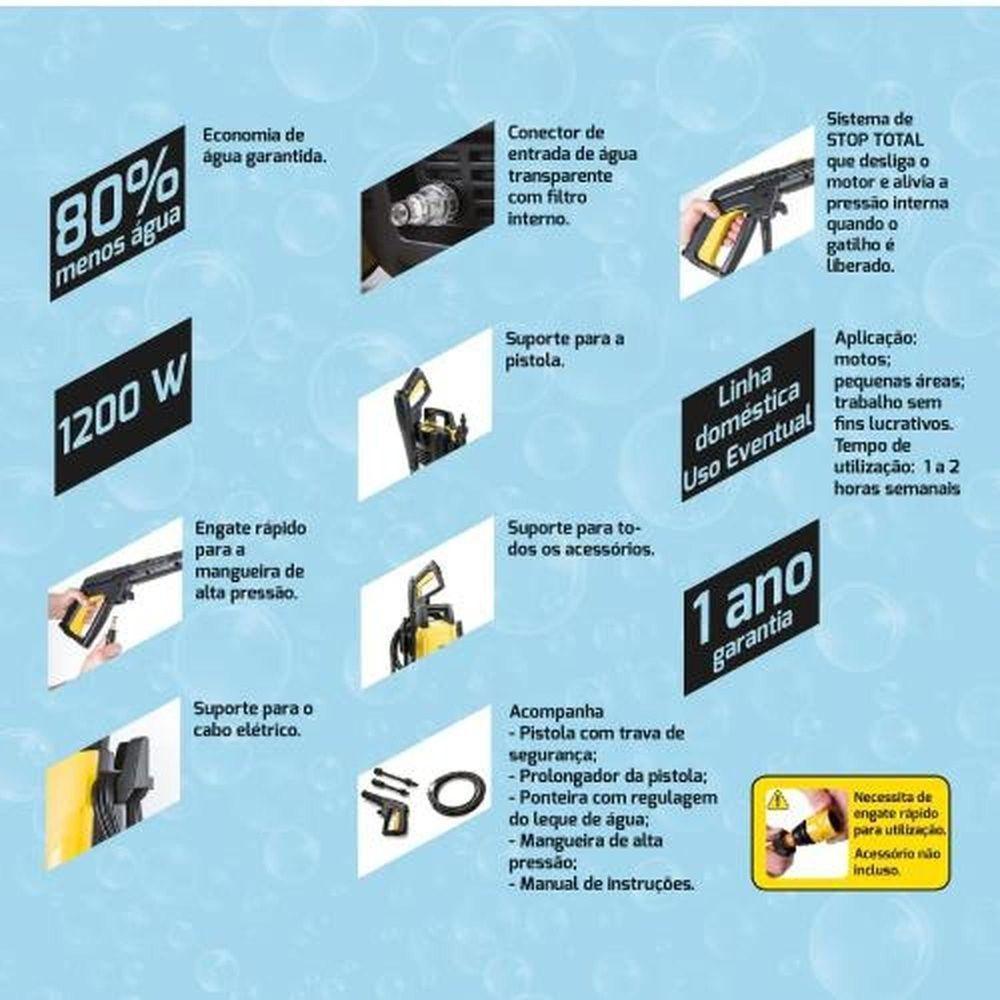Lavadora De Alta Pressão 1200 Watts Tramontina 1500PSI 110V - 3
