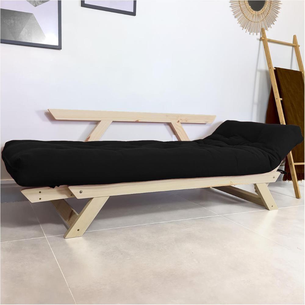 Sofá Japão Futon Acquablock Preto Em Madeira Maciça - 2