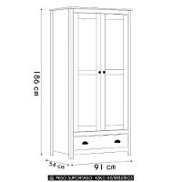 Guarda Roupa Solteiro 91cm 2 Portas 1 Gaveta Lázio Freijó F07 - Mpozenato