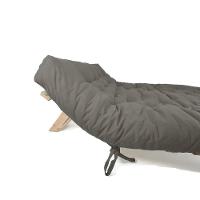 Sofa Cama Futon Oriental King Cinza Madeira Maciça Pinus Natural Sem Pintura