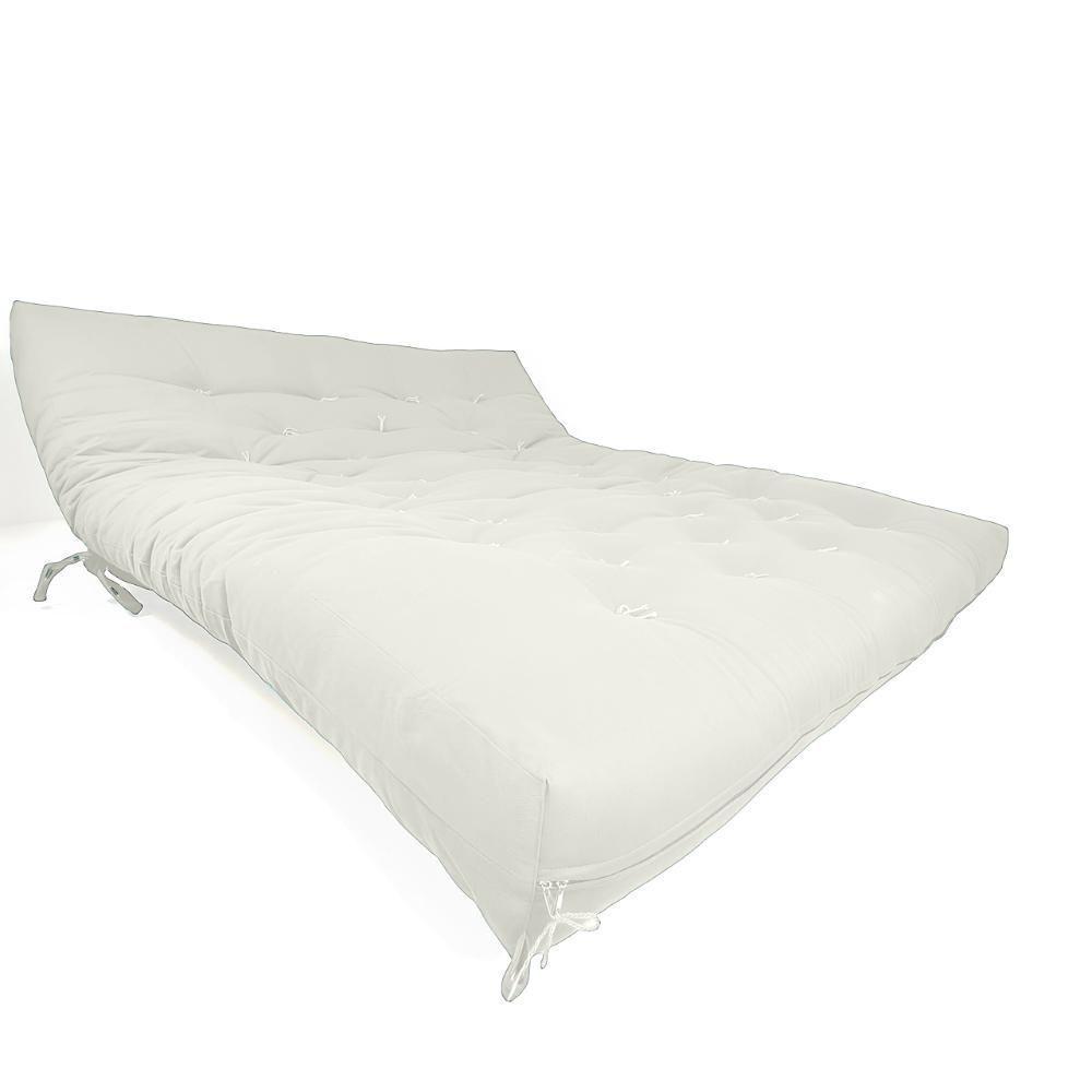Sofa Cama Futon Oriental King Branco Off Acquablock Madeira Maciça Pinus Natural Sem Pintura - 2