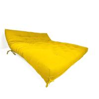 Sofa Cama Futon Oriental King Amarelo Madeira Maciça Pinus Natural Sem Pintura - 5