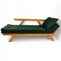 Sofá Japão Futon Sarja Madeira Cor Mel - Verde Militar - 2