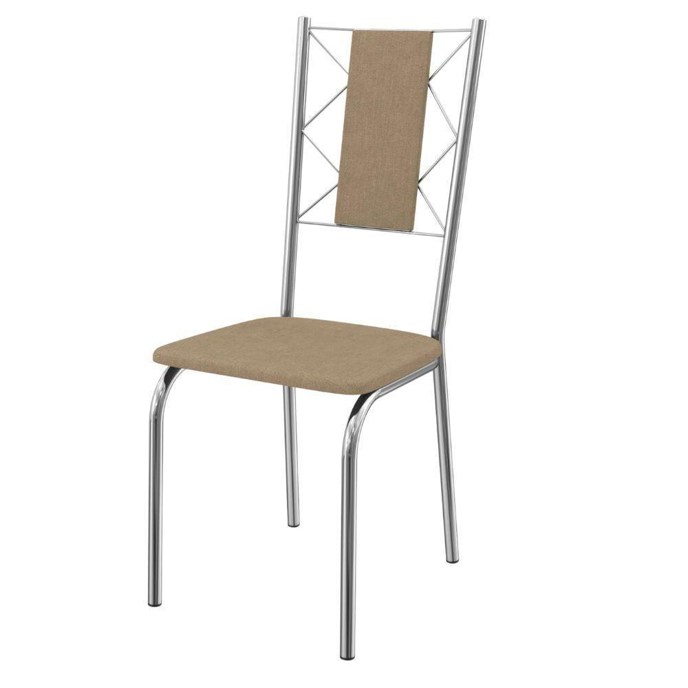 Kit 2 Cadeiras Cromada Sala Jantar 2C076CR Corino Kappesberg Capuccino - 5