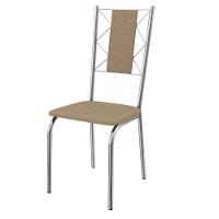 Kit 2 Cadeiras Cromada Sala Jantar 2C076CR Corino Kappesberg Capuccino - 5