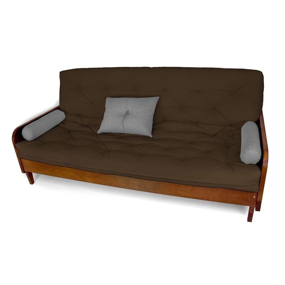 Sofá Cama Paris Acquablock Marrom Madeira Maciça Cor Imbuia - 1