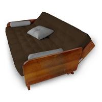 Sofá Cama Paris Acquablock Marrom Madeira Maciça Cor Imbuia