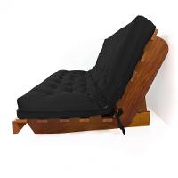 Sofá Cama Futon L Sarja Preto Em Madeira Nobre Maciça - 5