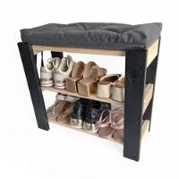 Sapateira Multiuso Hall Entrada Organizador Com Almofada Cinza - 1