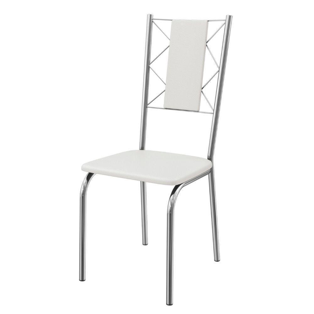 Kit 2 Cadeiras Cromada Sala Jantar 2C076CR Corino Kappesberg Branco - 5
