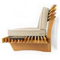 Sofá 2 Lugares Xangai Madeira Nobre Bege Sala Moderna - 3