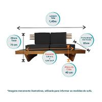 Sofá 2 Lugares Xangai Madeira Nobre Bege Sala Moderna