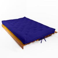 Sofá Cama Futon L Acquablock Azul Royal Madeira Nobre Maciça - 2