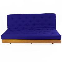Sofá Cama Futon L Acquablock Azul Royal Madeira Nobre Maciça - 3