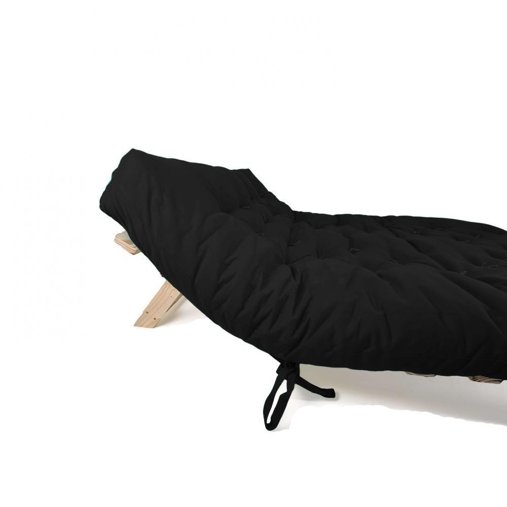 Sofa Cama Futon Oriental King Preto Madeira Maciça Pinus Natural Sem Pintura - 6