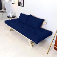 Sofá Japão Futon Acquablock Azul Royal Em Madeira Maciça - 5