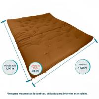 Sofa Cama Futon Oriental King Caramelo Madeira Maciça Pinus Natural Sem Pintura - 6