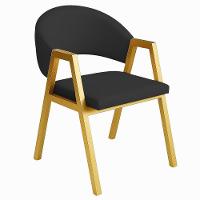 Cadeira De Jantar Antonella Corino Estilo Poltrona Com Pés Dourado - 7 Decor Preto - 1