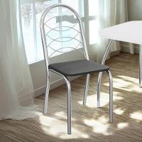 Kit 2 Cadeiras Cromada Sala Jantar 2C009CR Corino Kappesberg Preto - 3