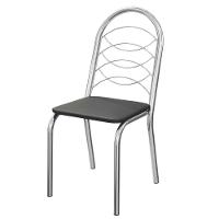 Kit 2 Cadeiras Cromada Sala Jantar 2C009CR Corino Kappesberg Preto - 6