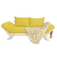 Sofá Japão Futon Acquablock Amarelo Em Madeira Maciça - 1