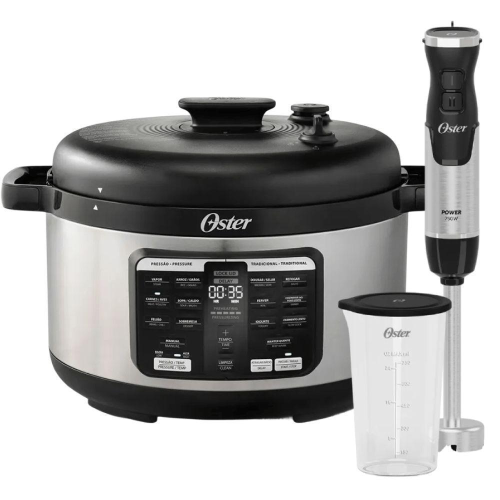 Kit Oster Mixer Power Black Inox E Panela Multifunções 5,7L 220V - 1