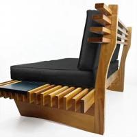 Sofá 2 Lugares Xangai Madeira Nobre Preto Sala Moderna - 5