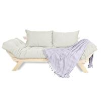 Sofá Japão Futon Acquablock Branco Off Em Madeira Maciça - 1