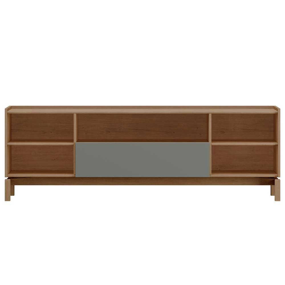 Rack TV 50 Polegadas 180cm 2 Portas 1 Gaveta Soleil Oak Cinza F07 - Mpozenato - 5