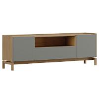 Rack TV 50 Polegadas 180cm 2 Portas 1 Gaveta Soleil Oak Cinza F07 - Mpozenato - 2