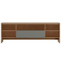 Rack TV 50 Polegadas 180cm 2 Portas 1 Gaveta Soleil Oak Cinza F07 - Mpozenato - 5