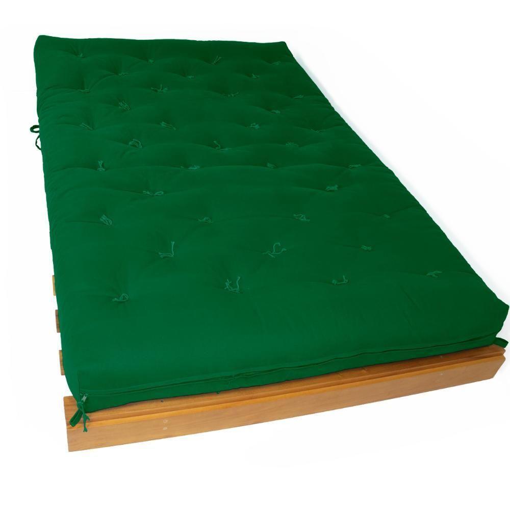 Sofá Cama Casal Futon Tokio Verde Bandeira Madeira Maciça Grapia Cor Natural - 2