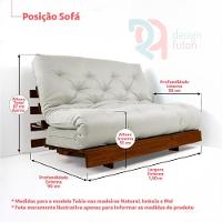 Sofá Cama Casal Futon Tokio Verde Bandeira Madeira Maciça Grapia Cor Natural