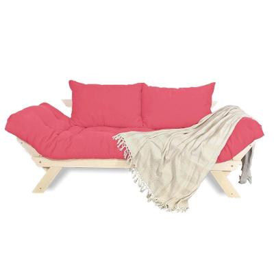 Sofá Japão Futon Sarja Madeira Sem Pintura - Goiaba