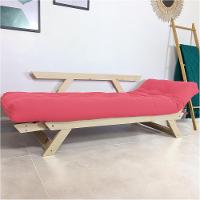 Sofá Japão Futon Sarja Madeira Sem Pintura - Goiaba - 2