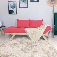 Sofá Japão Futon Sarja Madeira Sem Pintura - Goiaba - 6