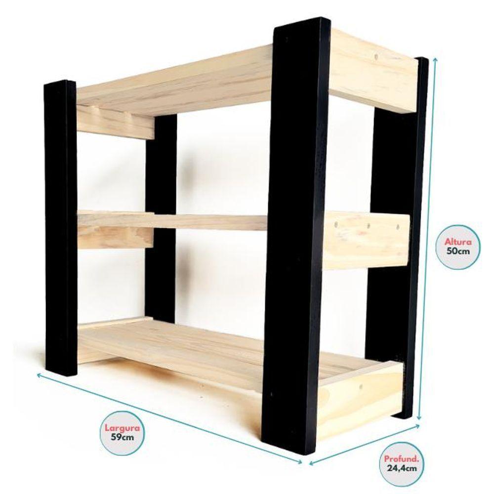 Sapateira Hall Entrada Organizador Multiuso Madeira Maçiça - 6