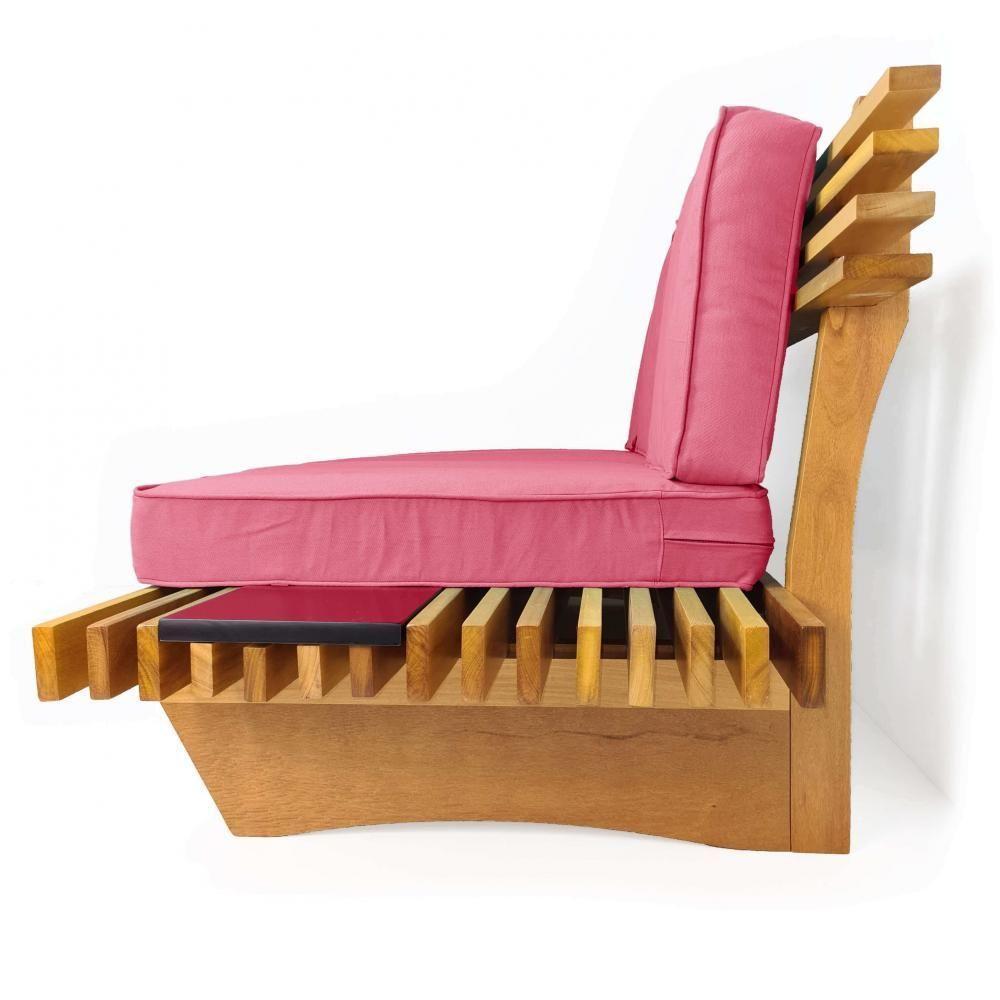 Sofá 3 Lugares Madeira Nobre Maciça Xangai Sala Moderna Goiaba - 6