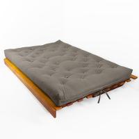 Sofá Cama Futon L Sarja Cinza Em Madeira Nobre Maciça - 2