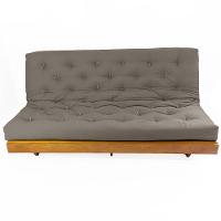 Sofá Cama Futon L Sarja Cinza Em Madeira Nobre Maciça - 3