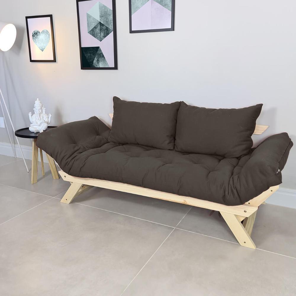Sofá Japão Futon Acquablock Chumbo Em Madeira Maciça - 4