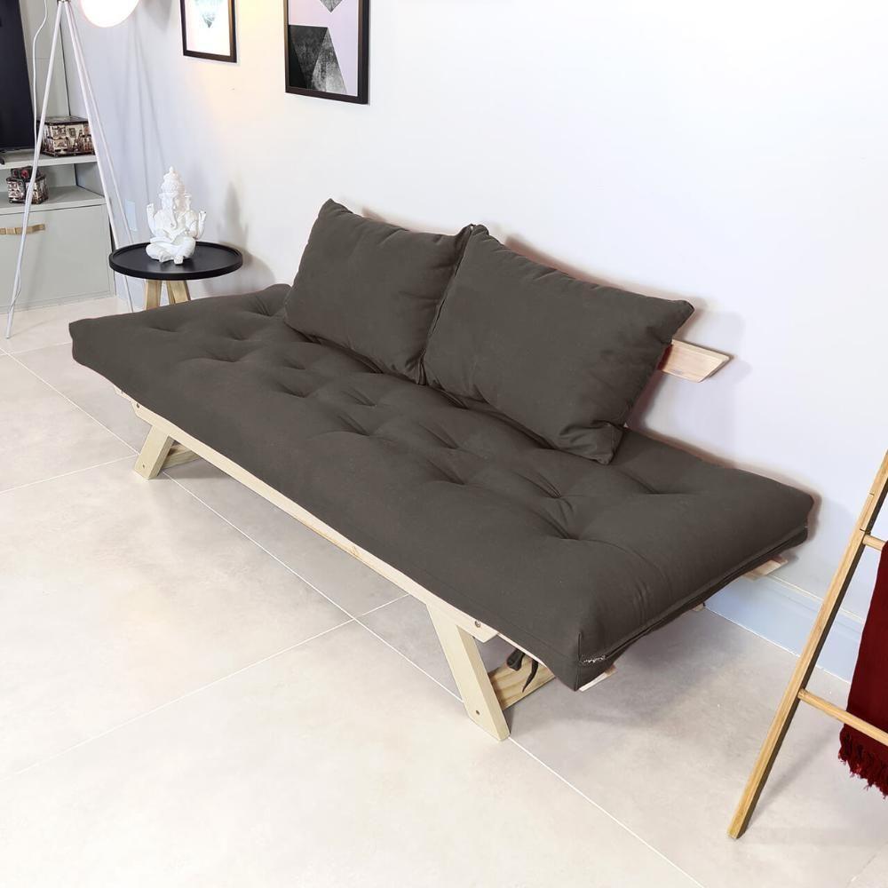 Sofá Japão Futon Acquablock Chumbo Em Madeira Maciça - 5