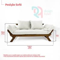 Sofá Japão Futon Acquablock Chumbo Em Madeira Maciça - 7